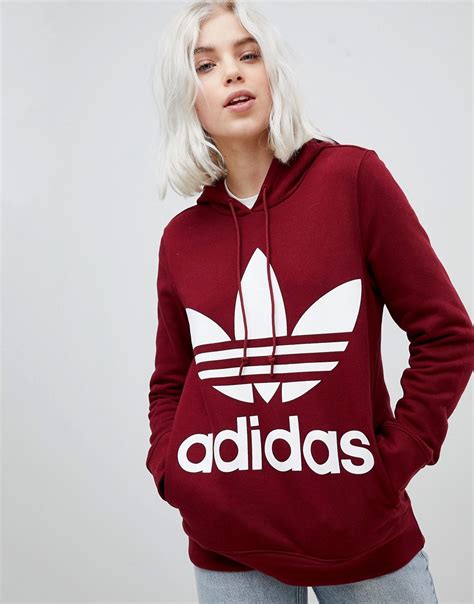 adidas burgundy trefoil hoodie restock.